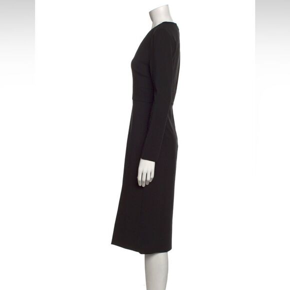 Gucci Compact Jersey Deep-V High Slit Long Sleeve Dress - Picture 5 of 13